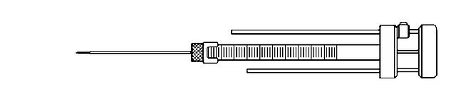 Hamilton<sup>®</sup> syringe, 700 series, removable needle with guide