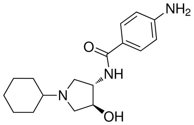 4-amino-N-[(3S,4S)-1-cyclohexyl-4-hydroxy-3-pyrrolidinyl]benzamide