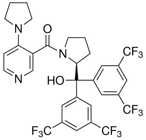 {(2<i>S</i>)-2-{Bis[3,5-bis(trifluoromethyl)phenyl]hydroxymethyl}-1-pyrrolidinyl}[4-(1-pyrrolidinyl)-3-pyridinyl]methanone