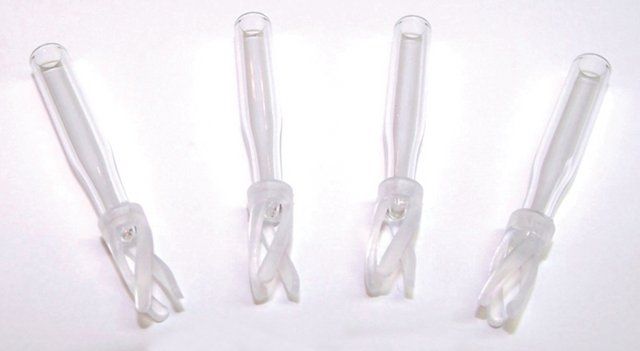 Certified glass inserts for 8 x 40 mm shell vials