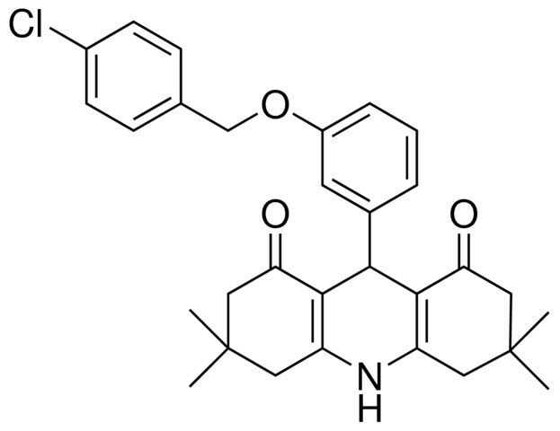 9-(3-((4-CHLOROBENZYL)OXY)PHENYL)-3,3,6,6-TETRAMETHYL-3,4,6,7,9,10-HEXAHYDRO-1,8(2H,5H)-ACRIDINEDIONE