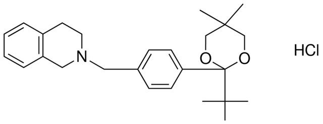 DIMETHYL(TETRAH-ISOQUINOLINYLMETHYL)PROPIOPHENONEDIMETHYLTRIMETHYLENEKETAL HCL