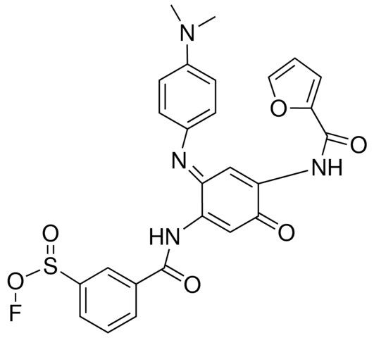 DIMETHYLAMINOPHENYLIMINO-FLUOROSULFONYLBENZAMIDO-FURAMIDO-25-CYCLOHEXADIEN-1-ONE