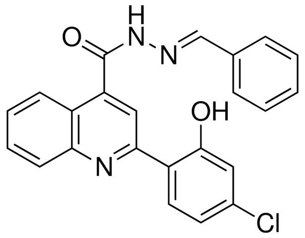 2-(4-CHLORO-2-HYDROXY-PHENYL)-QUINOLINE-4-CARBOXYLIC ACID BENZYLIDENE-HYDRAZIDE