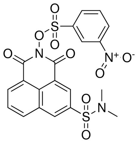 N,N-DIMETHYL-2-{[(3-NITROPHENYL)SULFONYL]OXY}-1,3-DIOXO-2,3-DIHYDRO-1H-BENZO[DE]ISOQUINOLINE-5-SULFONAMIDE
