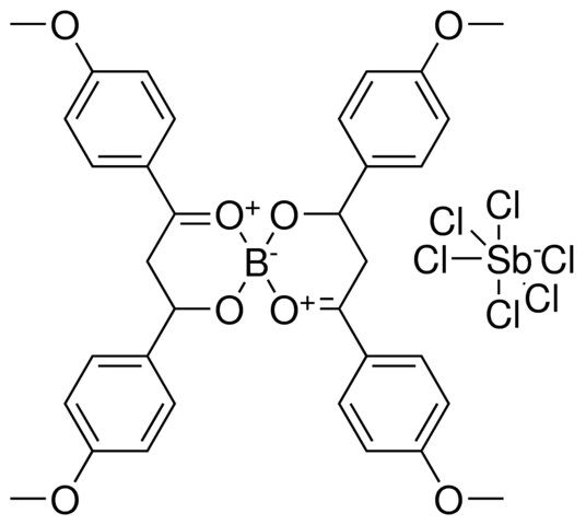 2,4,8,10-TETRAKIS(4-METHOXYPHENYL)-5,11-DIOXA-1,7-DIOXONIA-6-BORANUIDASPIRO[5.5]UNDECA-1,7-DIENE HEXACHLOROSTIBATE(V)
