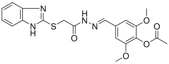 4-((E)-{[(1H-BENZIMIDAZOL-2-YLSULFANYL)ACETYL]HYDRAZONO}METHYL)-2,6-DIMETHOXYPHENYL ACETATE