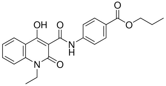 4-((1-ET-4-HO-2-OXO-1,2-2H-QUINOLINE-3-CARBONYL)-AMINO)-BENZOIC ACID PR ESTER