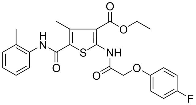 ET 2-(((4-F-PHENOXY)AC)AMINO)4-ME-5-(2-TOLUIDINOCARBONYL)-3-THIOPHENECARBOXYLATE