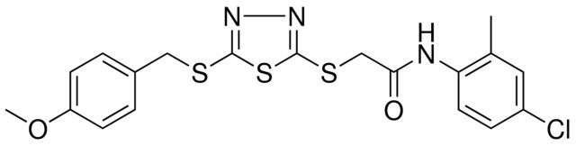 N-(4-CHLORO-2-METHYLPHENYL)-2-({5-[(4-METHOXYBENZYL)SULFANYL]-1,3,4-THIADIAZOL-2-YL}SULFANYL)ACETAMIDE