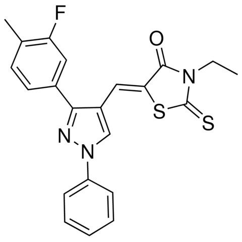(5Z)-3-ETHYL-5-{[3-(3-FLUORO-4-METHYLPHENYL)-1-PHENYL-1H-PYRAZOL-4-YL]METHYLENE}-2-THIOXO-1,3-THIAZOLIDIN-4-ONE