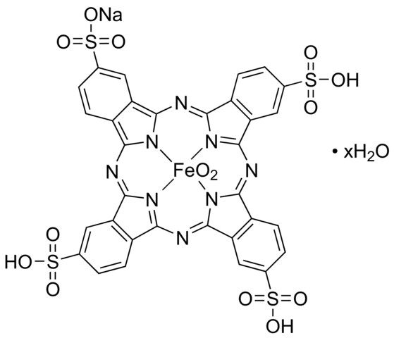 Iron(III) phthalocyanine-4,4,4,4-tetrasulfonic acid,compound with oxygen monosodium salt hydrate