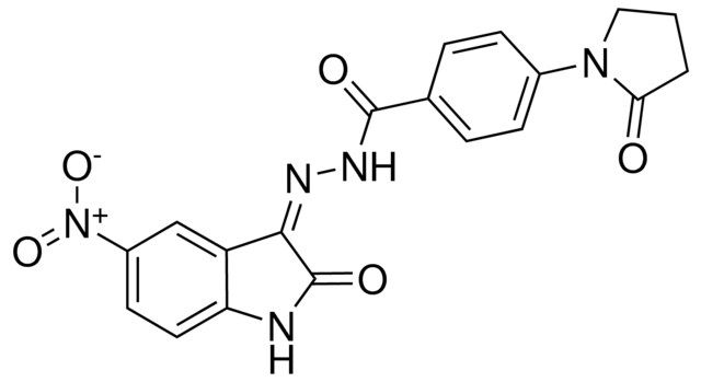 N'-[(3Z)-5-NITRO-2-OXO-1,2-DIHYDRO-3H-INDOL-3-YLIDENE]-4-(2-OXO-1-PYRROLIDINYL)BENZOHYDRAZIDE