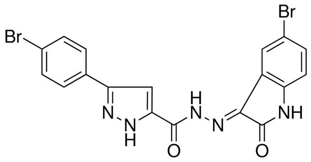 N'-[(3E)-5-BROMO-2-OXO-1,2-DIHYDRO-3H-INDOL-3-YLIDENE]-3-(4-BROMOPHENYL)-1H-PYRAZOLE-5-CARBOHYDRAZIDE
