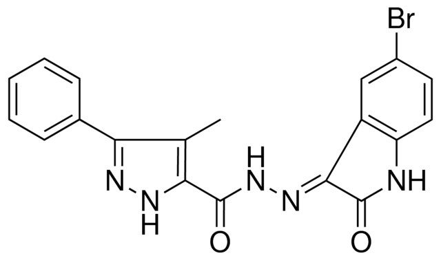 N'-[(3E)-5-BROMO-2-OXO-1,2-DIHYDRO-3H-INDOL-3-YLIDENE]-4-METHYL-3-PHENYL-1H-PYRAZOLE-5-CARBOHYDRAZIDE