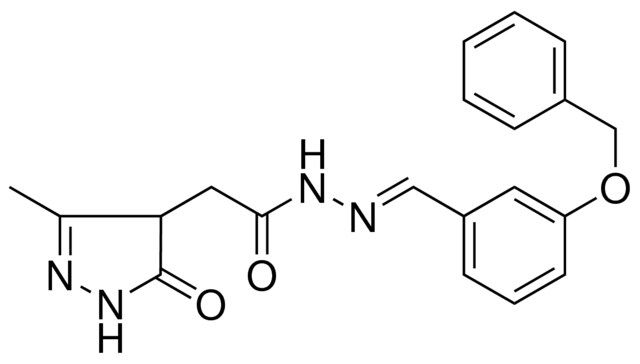 N'-{(E)-[3-(BENZYLOXY)PHENYL]METHYLIDENE}-2-(3-METHYL-5-OXO-4,5-DIHYDRO-1H-PYRAZOL-4-YL)ACETOHYDRAZIDE