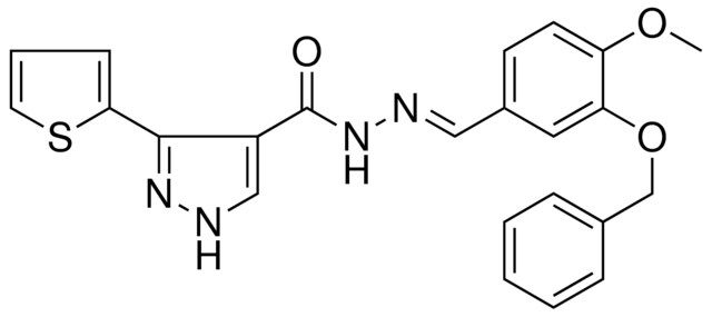N'-{(E)-[3-(BENZYLOXY)-4-METHOXYPHENYL]METHYLIDENE}-3-(2-THIENYL)-1H-PYRAZOLE-4-CARBOHYDRAZIDE