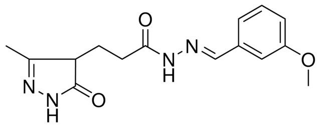 N'-(3-MEO-BENZYLIDENE)3-(3-ME-5-OXO-4,5-DIHYDRO-1H-PYRAZOL-4-YL)PROPANOHYDRAZIDE