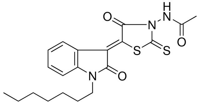 N-[(5Z)-5-(1-HEPTYL-2-OXO-1,2-DIHYDRO-3H-INDOL-3-YLIDENE)-4-OXO-2-THIOXO-1,3-THIAZOLIDIN-3-YL]ACETAMIDE