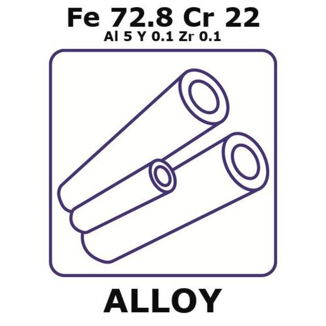Fecralloy-Iron-Chromium, Fe72.8Cr22Al5Y0.1Zr0.1