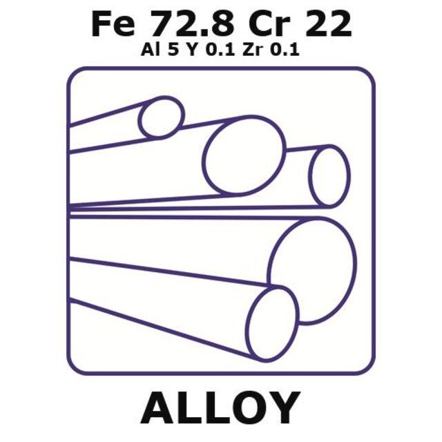 Fecralloy-Iron-Chromium, Fe72.8Cr22Al5Y0.1Zr0.1