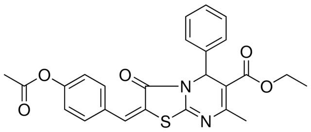 ETHYL (2E)-2-[4-(ACETYLOXY)BENZYLIDENE]-7-METHYL-3-OXO-5-PHENYL-2,3-DIHYDRO-5H-[1,3]THIAZOLO[3,2-A]PYRIMIDINE-6-CARBOXYLATE