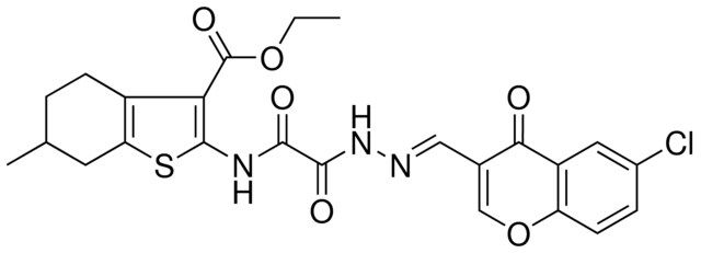 ETHYL 2-{[{(2E)-2-[(6-CHLORO-4-OXO-4H-CHROMEN-3-YL)METHYLENE]HYDRAZINO}(OXO)ACETYL]AMINO}-6-METHYL-4,5,6,7-TETRAHYDRO-1-BENZOTHIOPHENE-3-CARBOXYLATE