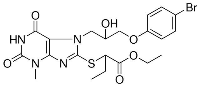 ETHYL 2-({7-[3-(4-BROMOPHENOXY)-2-HYDROXYPROPYL]-3-METHYL-2,6-DIOXO-2,3,6,7-TETRAHYDRO-1H-PURIN-8-YL}SULFANYL)BUTANOATE