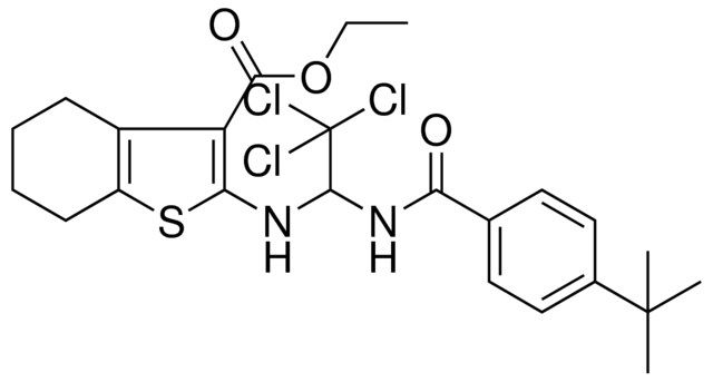ETHYL 2-({1-[(4-TERT-BUTYLBENZOYL)AMINO]-2,2,2-TRICHLOROETHYL}AMINO)-4,5,6,7-TETRAHYDRO-1-BENZOTHIOPHENE-3-CARBOXYLATE