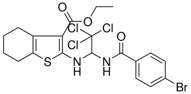 ETHYL 2-({1-[(4-BROMOBENZOYL)AMINO]-2,2,2-TRICHLOROETHYL}AMINO)-4,5,6,7-TETRAHYDRO-1-BENZOTHIOPHENE-3-CARBOXYLATE