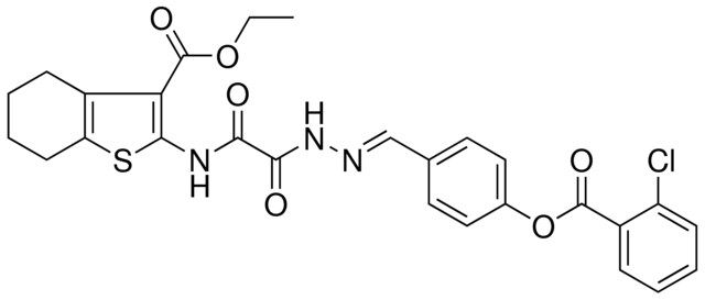 ETHYL 2-{[((2E)-2-{4-[(2-CHLOROBENZOYL)OXY]BENZYLIDENE}HYDRAZINO)(OXO)ACETYL]AMINO}-4,5,6,7-TETRAHYDRO-1-BENZOTHIOPHENE-3-CARBOXYLATE