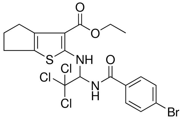 ETHYL 2-({1-[(4-BROMOBENZOYL)AMINO]-2,2,2-TRICHLOROETHYL}AMINO)-5,6-DIHYDRO-4H-CYCLOPENTA[B]THIOPHENE-3-CARBOXYLATE
