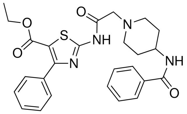 ethyl 2-({[4-(benzoylamino)-1-piperidinyl]acetyl}amino)-4-phenyl-1,3-thiazole-5-carboxylate