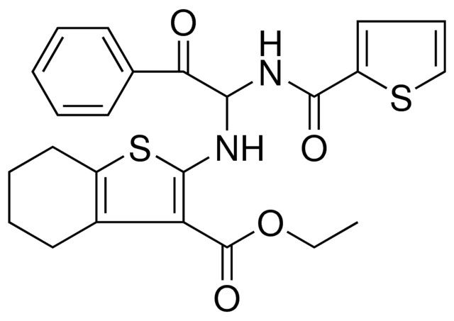 ETHYL 2-({2-OXO-2-PHENYL-1-[(2-THIENYLCARBONYL)AMINO]ETHYL}AMINO)-4,5,6,7-TETRAHYDRO-1-BENZOTHIOPHENE-3-CARBOXYLATE
