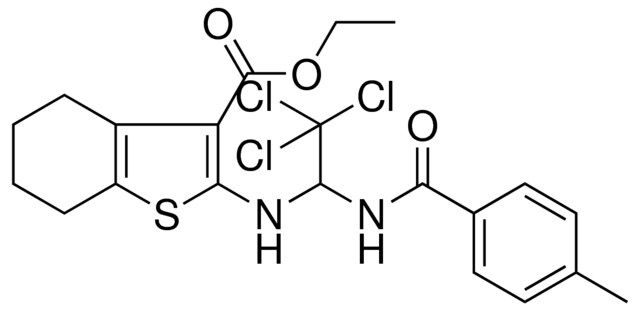 ETHYL 2-({2,2,2-TRICHLORO-1-[(4-METHYLBENZOYL)AMINO]ETHYL}AMINO)-4,5,6,7-TETRAHYDRO-1-BENZOTHIOPHENE-3-CARBOXYLATE