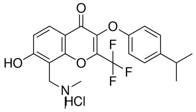8-DIMETHYLAMINOMETHYL-7-HO-3-(4-ISOPROPYL-PHENOXY)-2-TRI-F-ME-CHROMEN-4-ONE, HCL