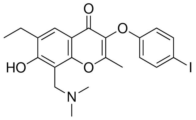 8-DIMETHYLAMINOMETHYL-6-ET-7-HYDROXY-3-(4-IODO-PHENOXY)-2-METHYL-CHROMEN-4-ONE