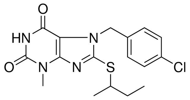 8-SEC-BUTYLSULFANYL-7-(4-CHLORO-BENZYL)-3-METHYL-3,7-DIHYDRO-PURINE-2,6-DIONE
