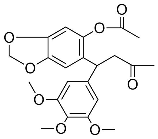 ACETIC ACID 6-(3-OXO-1-(3,4,5-TRIMETHOXY-PH)-BUTYL)-BENZO(1,3)DIOXOL-5-YL ESTER