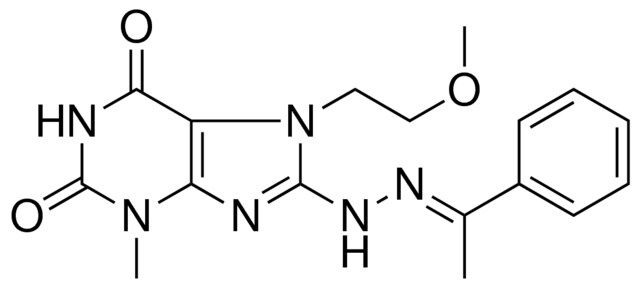 7-(2-MEO-ET)-3-ME-8-(N'-(1-PH-ETHYLIDENE)-HYDRAZINO)-3,7-2H-PURINE-2,6-DIONE