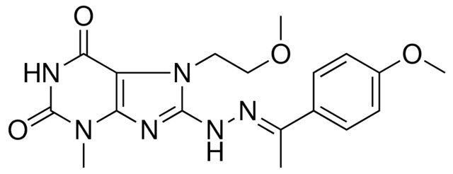 7-(2-METHOXYETHYL)-8-{(2E)-2-[1-(4-METHOXYPHENYL)ETHYLIDENE]HYDRAZINO}-3-METHYL-3,7-DIHYDRO-1H-PURINE-2,6-DIONE