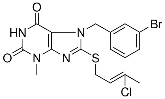 7-(3-BR-BZL)-8-(3-CL-BUT-2-ENYLSULFANYL)-3-METHYL-3,7-DIHYDRO-PURINE-2,6-DIONE