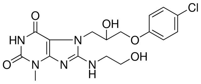 7-(3-(4-CL-PHENOXY)-2-HO-PR)-8-(2-HO-ETHYLAMINO)-3-ME-3,7-2H-PURINE-2,6-DIONE