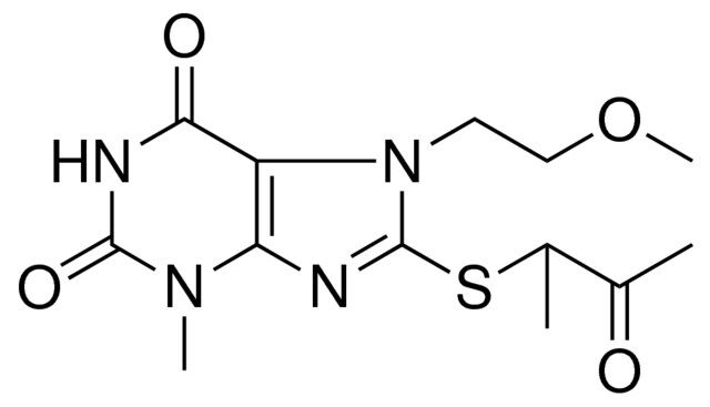 7-(2-METHOXY-ET)-3-ME-8-((1-ME-2-OXOPROPYL)THIO)-3,7-DIHYDRO-1H-PURINE-2,6-DIONE