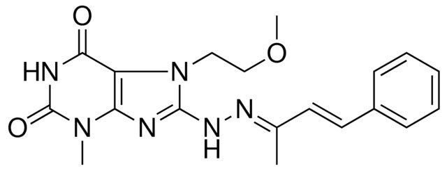 7-(2-MEO-ET)-3-ME-8-(N'-(1-ME-3-PH-ALLYLIDENE)HYDRAZINO)-3,7-2H-PURINE-2,6-DIONE