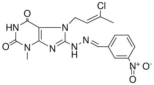 7-(3-CL-BUT-2-ENYL)-3-ME-8-(N'-(3-NITRO-BENZYLIDENE)-HYDRAZINO)-PURINE-2,6-DIONE