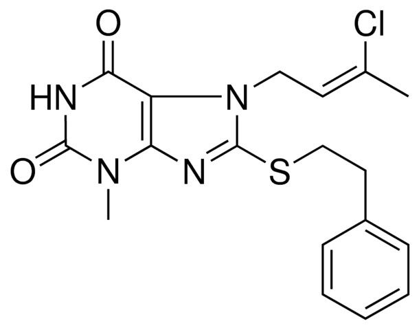 7-(3-CL-BUT-2-ENYL)-3-METHYL-8-PHENETHYLSULFANYL-3,7-DIHYDRO-PURINE-2,6-DIONE