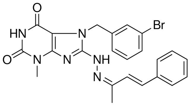 7-(3-BROMOBENZYL)-3-METHYL-8-{(2Z)-2-[(2E)-1-METHYL-3-PHENYL-2-PROPENYLIDENE]HYDRAZINO}-3,7-DIHYDRO-1H-PURINE-2,6-DIONE