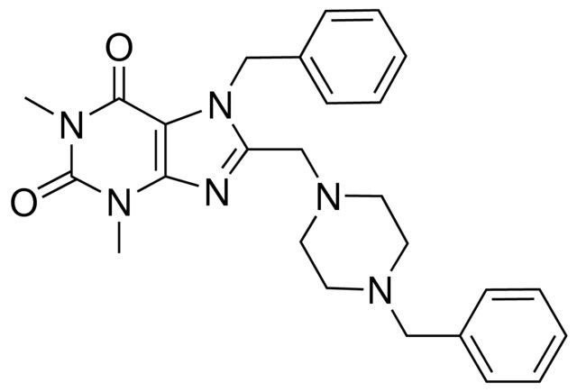 7-BENZYL-8-[(4-BENZYL-1-PIPERAZINYL)METHYL]-1,3-DIMETHYL-3,7-DIHYDRO-1H-PURINE-2,6-DIONE