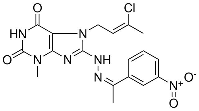 7-[(2Z)-3-CHLORO-2-BUTENYL]-3-METHYL-8-{(2Z)-2-[1-(3-NITROPHENYL)ETHYLIDENE]HYDRAZINO}-3,7-DIHYDRO-1H-PURINE-2,6-DIONE